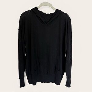 SKIN Luxe Lightweight Black Hooded Sweater